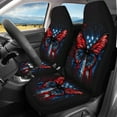 thumbnail image 2 of Pzuqiu American Flag Butterfly Seat Cover Sets Full Lightweight Full Wrapping Edge Seat Covers Easy to Install Car Interior Accessories Automotive Vehicle Cushion All Season Fit For Sedan, 2 of 7