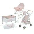thumbnail image 2 of Olivia's Little World Polka Dot Princess Baby Doll 3pc Nursery Set - Crib, Highchair & Stroller, Pink & Gray, 2 of 11