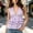 #0277-Purple, variant on Womens Blouse Sleeveless V Neck Double Layer Ruffle Hem Cinched Waist Shirt Elegant French Style for Summer