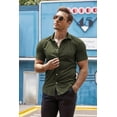 thumbnail image 3 of COOFANDY Men's Dress Shirts Slim Fit Wrinkle-Free Short Sleeve Casual Button Down Shirt, 3 of 7