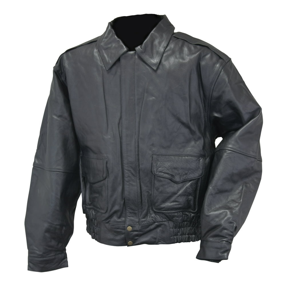Mossi Black Leather Bomber Jacket Mens Bomber Coat - Walmart.com ...