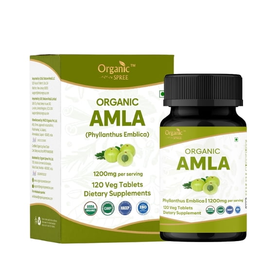 ORGANIC SPREE Amla (Indian Gooseberry) 120 Tablets – USDA Organic Certified
