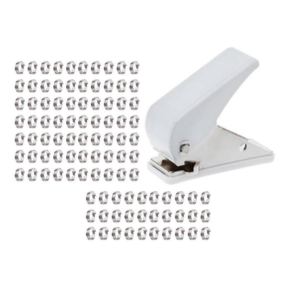 Perforated Metal Ring Dart Holder And 100 Rings,portable Dart Wing Punch Dart Wing Punch Dart Leaf Punch(white)(101pcs)