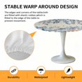 thumbnail image 2 of Elastic Fitted Round Tablecloth, Blue Coastal Starfish Waterproof Stretch Table Cover for 36"-44" Tables, Beach Nautical Shell Eucalyptus Retro Washable Outdoor Tablecloths for Patio, Picnic, Camping, 2 of 9