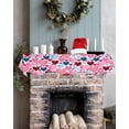 thumbnail image 5 of Valentines Fireplace Mantel Scarf Table Runner, Pink Red Blue Love Heart Watercolor Winter Garland Mantel Top Tablerunners Dresser Scarves Cover Decorations for Windows Party Living Room 70''x17'', 5 of 6
