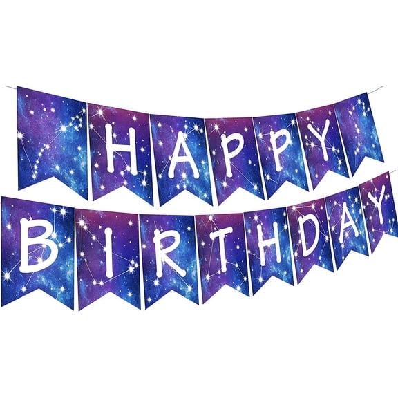 Kreatwow Galaxy Outer Space Theme Decoration Birthday Banner