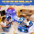 thumbnail image 3 of Willingheart 3 in 1 Rocket Ship Play Tent with Tunnel Ball Pit for Kids Space Themed Pop Up Playhouse Indoor Outdoor Astronaut Tent Set Toy Gift for Boys Girls Toddler Baby Child Games Birthday Party, 3 of 8