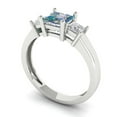 thumbnail image 2 of Three-Stone Engagement Ring for Women - 1.11ct Blue Moissanite in 14K White Gold Promise Ring, 2 of 6