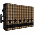 thumbnail image 2 of Outdoor TV Cover 52x30x4.5in, Vintage Black Star on Buffalo Checkered Weatherproof TV Screen Protector with Zipper, Western Farm Outside Television Cover Fits Up to 52-55", 2 of 9