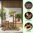 thumbnail image 4 of LELINTA 5 Tier Wooden Plant Stand, Multiple Pots Flower Display Rack, Vertical Shelves Plant Pot Holder, Multiple Tier Plant Succulent Bonsai Organizer Storage, 4 of 8