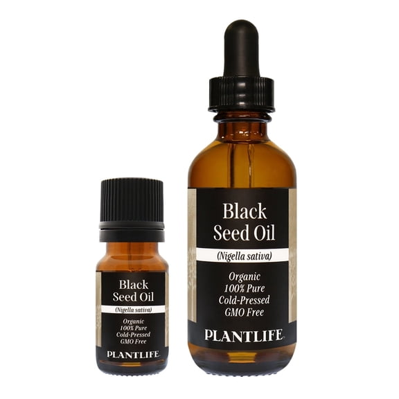 Plantlife Black Seed Carrier Oil - Cold Pressed, Non-GMO, and Gluten Free Carrier Oils - for Skin, Hair, and Personal Care - 10ml