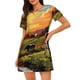 thumbnail image 1 of Fotbe Oil Painting Style Pasture Cow Bata de Dormir para Mujer con Estampado, Camisón de Algodón de Manga Corta, Ropa de Dormir Casual, 1 of 6