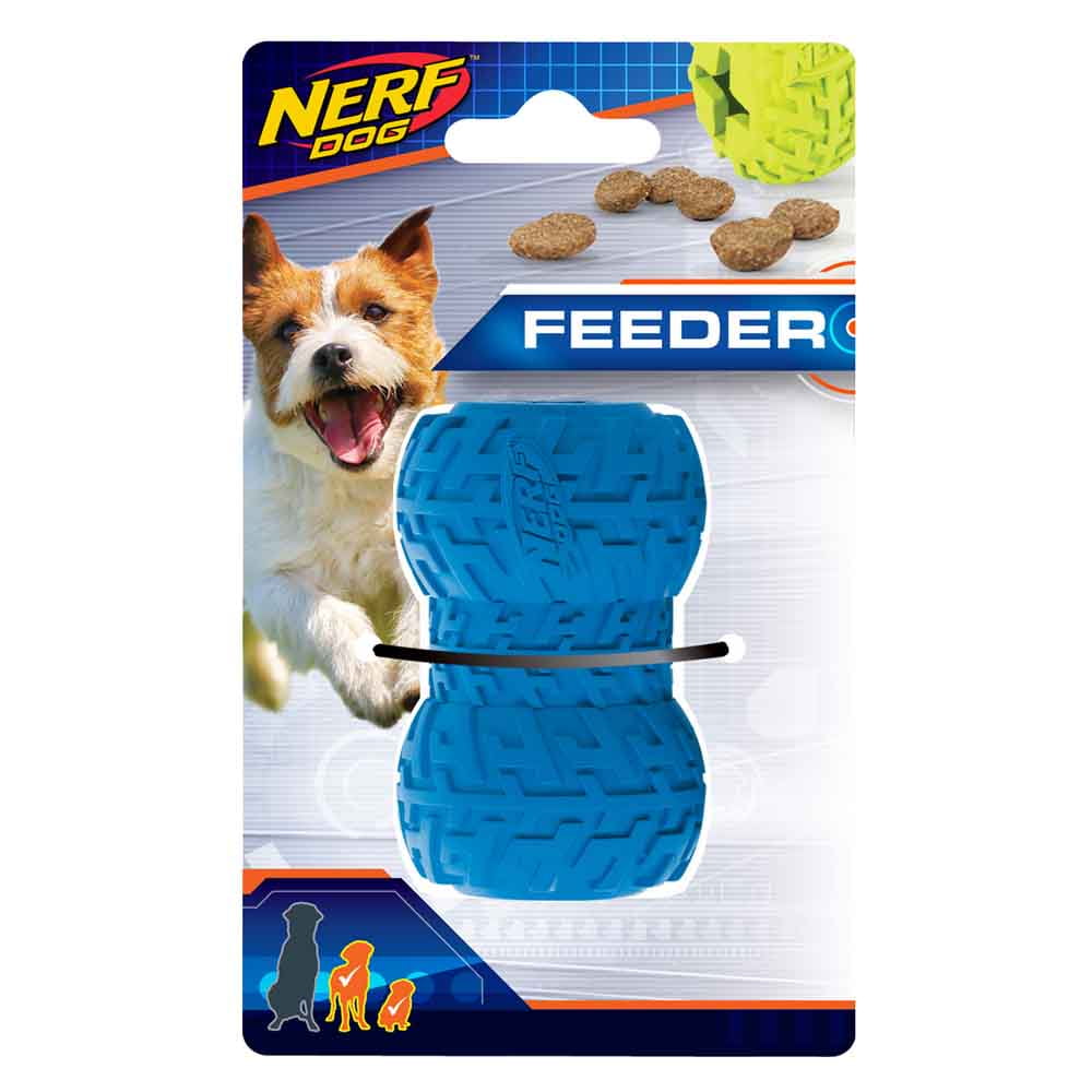 Nerf Dog Tire Dog Toy with Interactive Treat Feeder, Lightweight