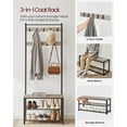 thumbnail image 3 of Coat Rack Hall Tree with Shoe Storage Bench Entryway Bench with Shoe Storage for Entryway Greige and Black, 3 of 8