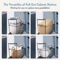 thumbnail image 6 of Pull Out Trash Can Under Cabinet & Under Sink Garbage Can Pull Out，Heavy Duty Cabinet Organizer Roll Out Kit，Requires 13" W X 18" D Minimum Cabinets， Black Finish， (Waste Bin Not Included), 6 of 7