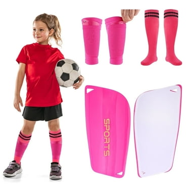 Buquapse Soccer Shin Guards for Kids, Shin Pads Set with Shin Sleeves and Soccer Socks for 5-12 Boys Girls Teens, Lightweight Soccer Shin Pads with Ankle Protection Protective Football Equipment