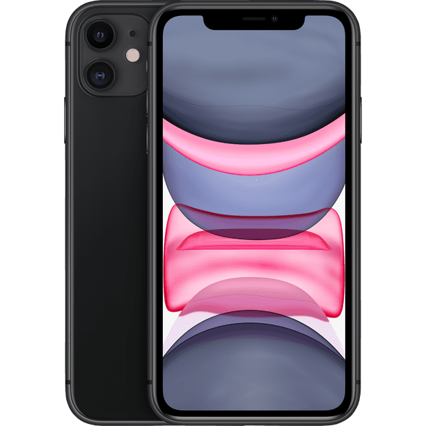 Straight Talk Apple Iphone 11 64gb Black Prepaid Smartphone Walmart Com Walmart Com