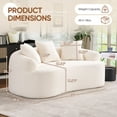 thumbnail image 3 of Timbernest 65" Cloud Couch 2 Seater Curved Compressed Sofa Chenille Loveseat, Small Space, 2 Throw Pillows, White, 3 of 13