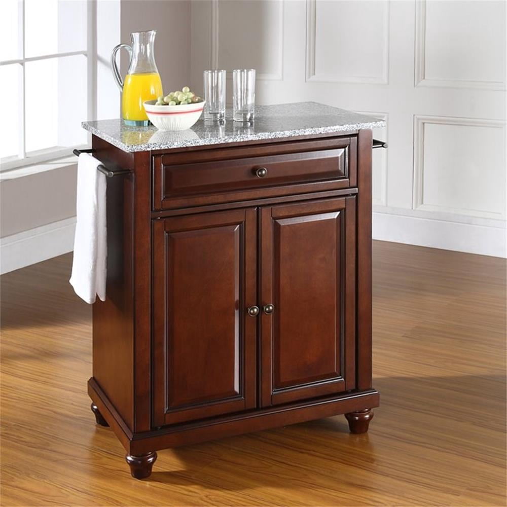 Crosley Furniture Cambridge Wood Portable Kitchen Island in Mahogany/Black