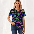 thumbnail image 5 of Womens Halloween Shirts Spooky Ghost Pumpkin Print Halloween Tee Shirts Plus Size V Neck Halloween Costumes Tops, 5 of 5
