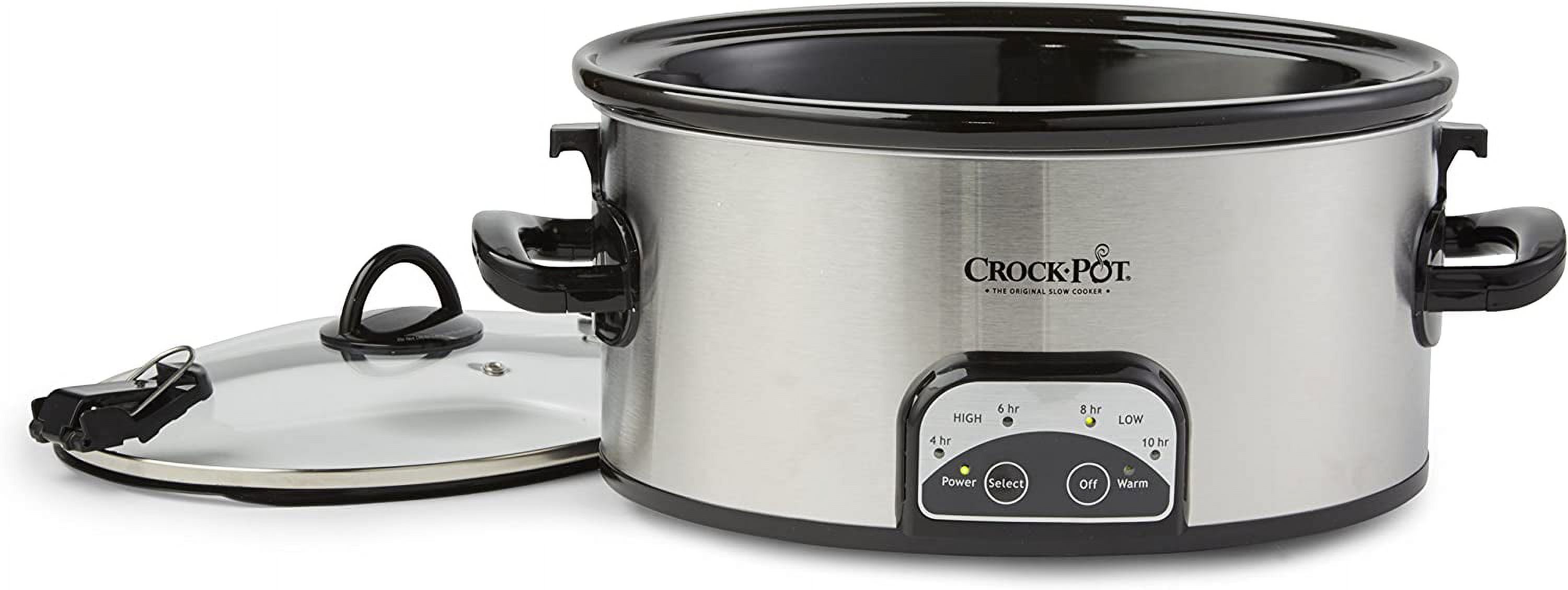 Crock-Pot 6-Quart Programmable Cook & Carry Oval Slow Cooker, Stainless Steel - image 2 of 5