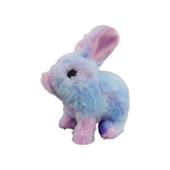 LEJHVAQK 7.5" Colorful Electric Stuffed Bunny - Interactive Walking & Wiggling Bunny - Battery Operated Animated Stuffed Animal - Vibrant Easter Basket Stuffer & Birthday Gift