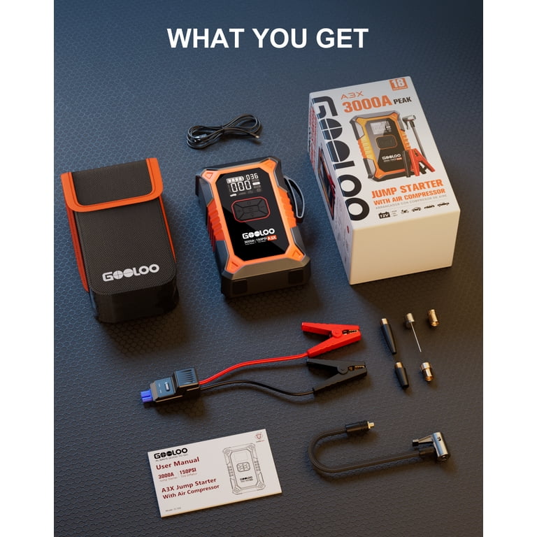 Gooloo A3X Jump Starter with Air Compressor, 3000A photo 8