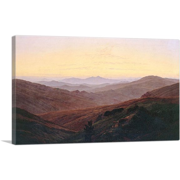 ARTCANVAS Giant Mountains - Riesengebirge 1835 Canvas Art Print by Caspar David Friedrich - Size: 18" x 12" (1.50" Deep)
