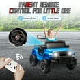thumbnail image 5 of 12 Volt Ride on Toys for Toddlers w/Remote Control, Electric Ride on Truck Car w/ Shock Absorption, 3 Speeds, Bluetooth, Lights, Steering Wheel Quick Release (Blue), 5 of 8