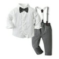 thumbnail image 1 of Sonducket Ceremonia Evento Niños Camisa de manga larga Conjunto de pantalón general Viajar Senderismo Respetuoso con la piel Niños Tops conjuntos de ropa Gris 120cm, 1 of 6