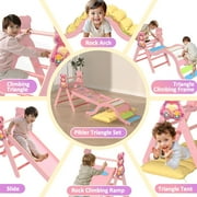 KidsBuddy Pikler Triangle Set with Cushion, 9-in-1 Kids Climbing Toys for Toddlers 1-3 Inside,Montessori Toddler Climbing Toys Indoor,Baby Playground for Children (Bear Pattern)