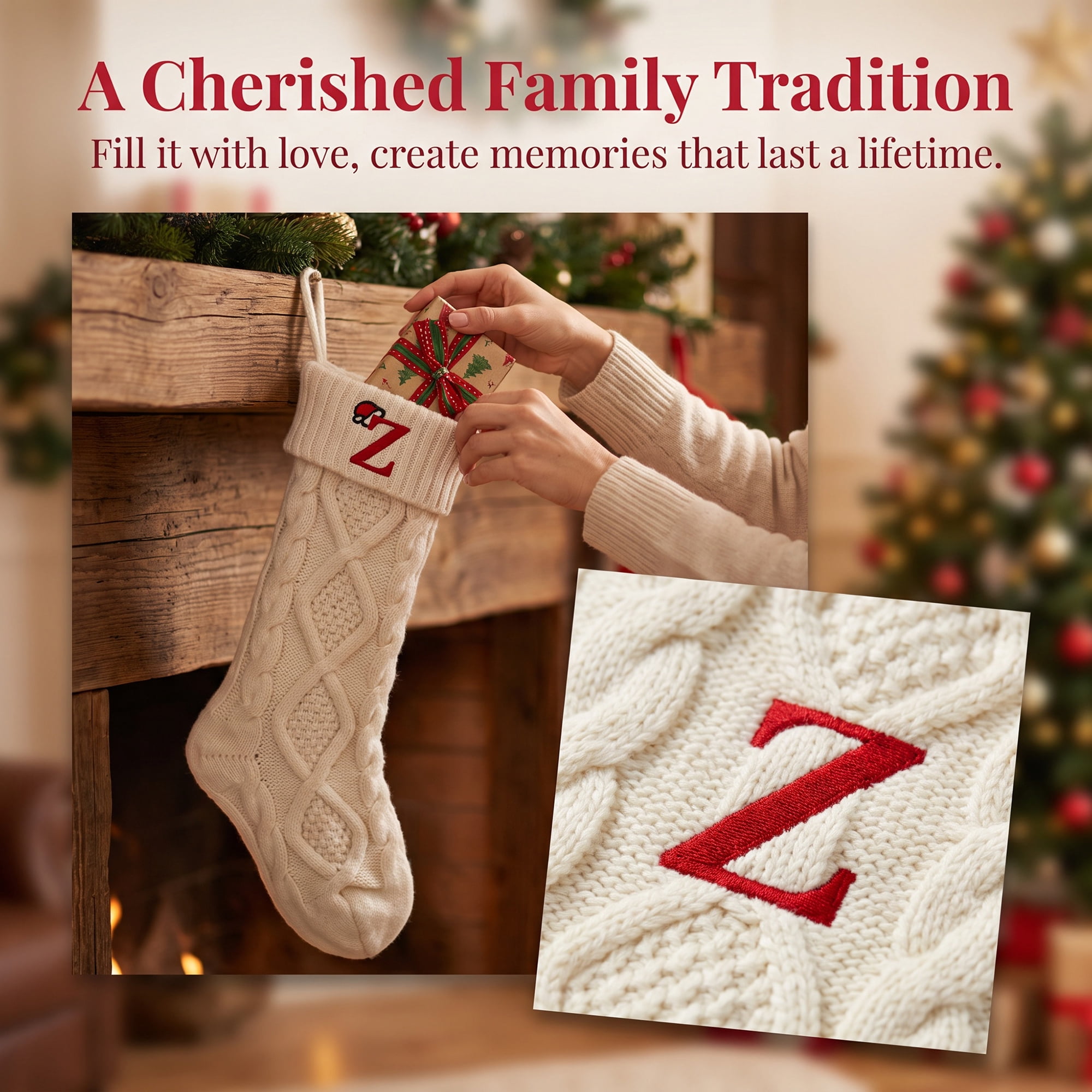 Unique Bargains Canine Bone Christmas Stocking Luxury Puppy Holiday Keepsake Sack Letter Z 17"