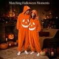 thumbnail image 6 of Halloween Pumpkin Jumpsuit Women Wearable Pumpkin Blanket Hooded Romper Pajamas Cozy Loungewear Cosplay Costume Red M, 6 of 8
