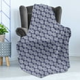 thumbnail image 3 of Ambesonne Palm Leaf Fleece Throw Blanket Navy Tropic Leaves Exotic 50"x70" Navy Blue White, 3 of 5