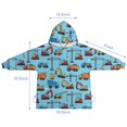 thumbnail image 7 of Cartoon Construction Vehicles Cement Mixers Blanket Hoodies for Kids 6-13YR Oversize Wearable Blanket Hoodies for Boys Girls Teens, 7 of 7