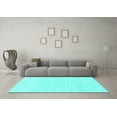 thumbnail image 3 of Ahgly Company Indoor Rectangle Solid Turquoise Blue Modern Area Rugs, 4' x 6', 3 of 4