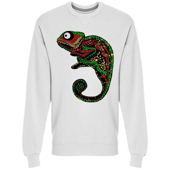 Colorful Chameleon Reptile Sweatshirt Men -Image by Shutterstock, Male XX-Large