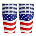 thumbnail image 4 of OutmaxHome 10 Pcs American Flag Patriotic Party Paper Cups Supplies, Disposable Tableware Set for Veterans, Election, 4th of July, Independence Day Decorations, Serves 10 Guests, 4 of 4