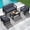 Black Frame / Grey Cushion, variant on KINGYES 3 Pieces Outdoor Furniture Set, HDPE All Weather Use Conversation Couch Sets,2 Armchairs & 1 Coffee Table for Patio Backyard, Blue Frame with Gray Cushions