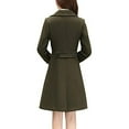 thumbnail image 5 of Ikevan Women Causal Coat Trench Jacket Ladies Warm Button Pocket Overcoat Outwear tops, 5 of 6