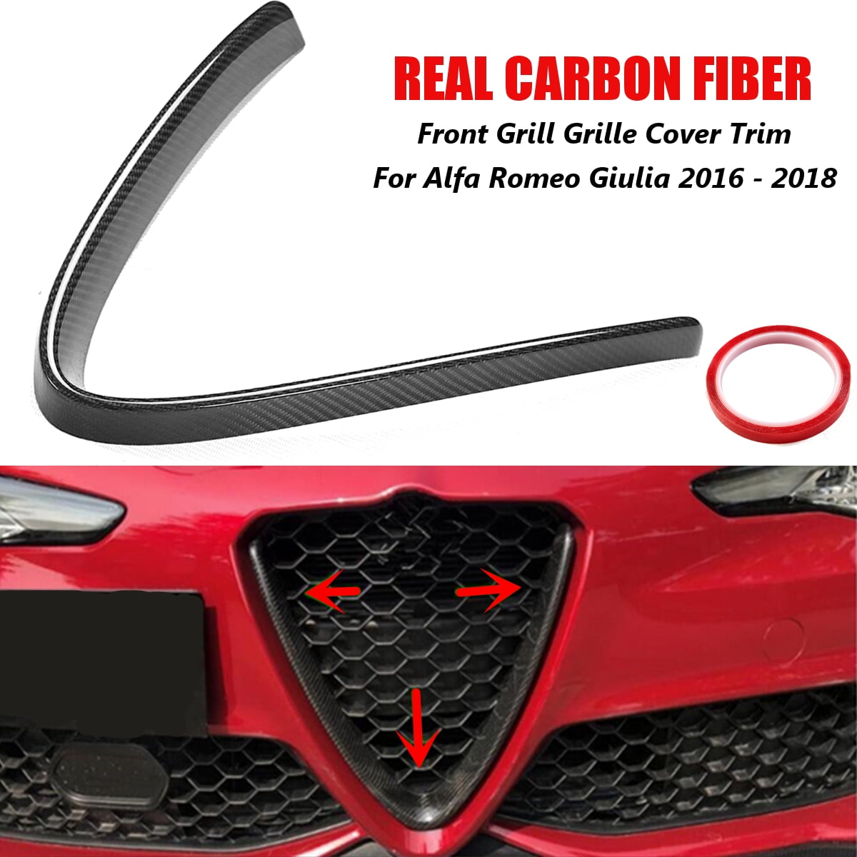 Carbon Fiber Front Grill Grille Cover Trim For Alfa Romeo Giulia 2016 2017 2018 Walmart Canada