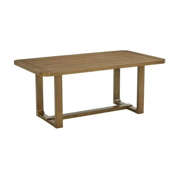 Darla 72"W Rectangular Walnut Oak Wood Sled Dining Table