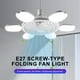 thumbnail image 5 of Ventilador de techo de rosca con luz LED regulable y control remoto | Ventilador sin aspas para cocina, dormitorio y sala de estar | Ventilador silencioso de 6 velocidades y diseño plegable |, 5 of 9