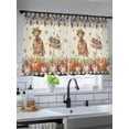 thumbnail image 4 of Sheer Curtains 45 inches Long 2 Panels Set Fall Pumpkin Welcome Purple Flower Deciduous Linen Tiers Sheers Rod Pocket Small Window Short Curtains for Kitchen Cafe, Each 52" W x 45" L, 4 of 7