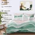 thumbnail image 3 of 3 Piece Green Coastal Beach Duvet Cover Set Full Size, Microfiber Comforter/Quilt Cover with Corner Ties and 2 Pillowcases, Modern Oil Painting Nautical All Season Soft Bedding with Zipper Closure, 3 of 8