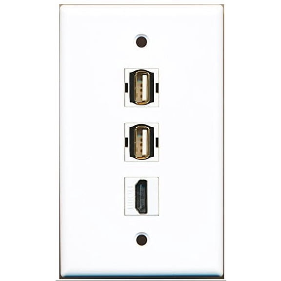 RiteAV - 1 Port HDMI 2 Port USB A-A Wall Plate