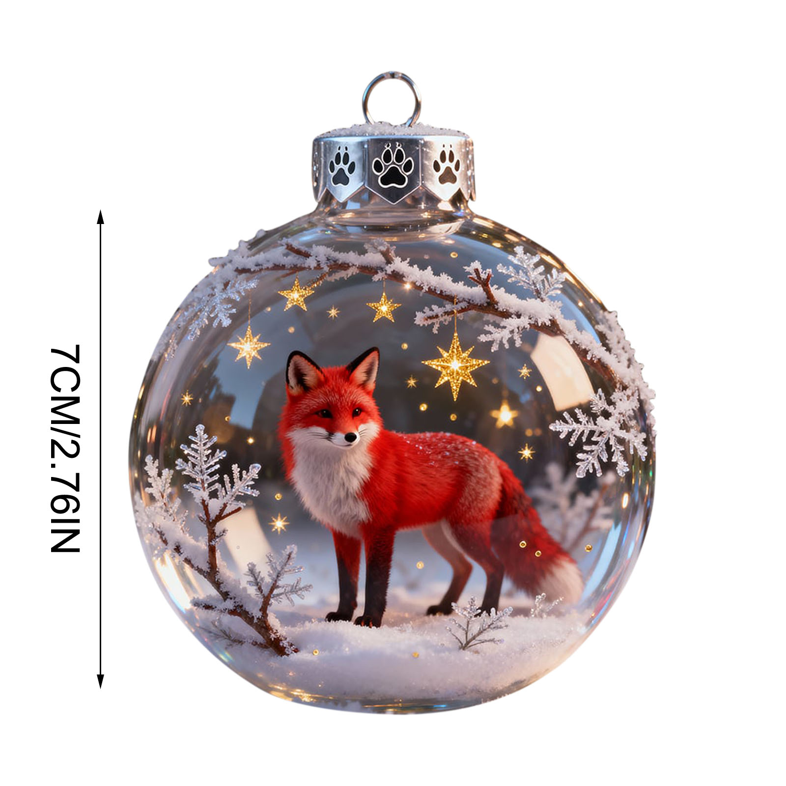 Boule De Noël En Verre 3D Forme Animal 2026 - Collection Wildlife Wonders (renard Rouge, Oiseaux, Faune) - Décorations De Vacances En Cristal