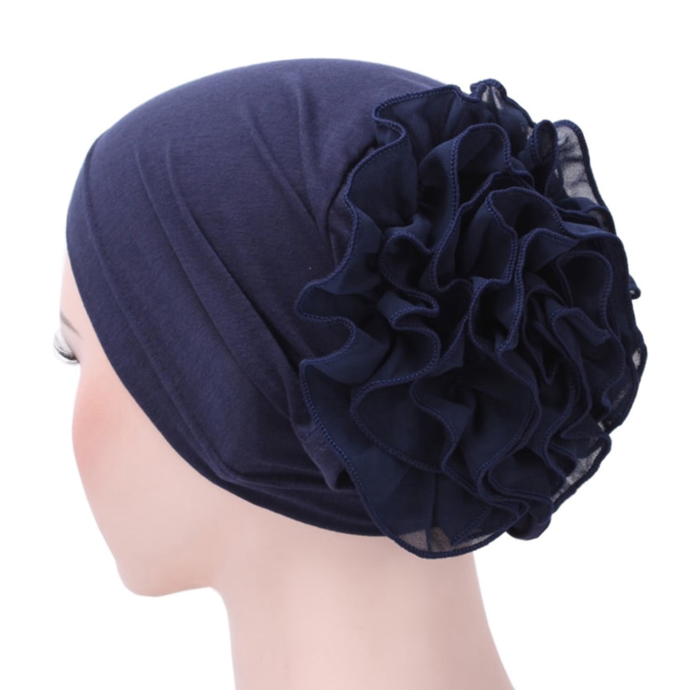 Muslim Women Hijab Hat Islamic Flower Cap Underscarf Arab Headwear Turban Chemo