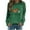 Army Green, variant on Lindreshi Long Sleeve Shirts for Women Fashion Women Comfortable Casual Squash Letter Printed Pullover Round-Neck Long Sleeve T-Shirt Blouse Tops