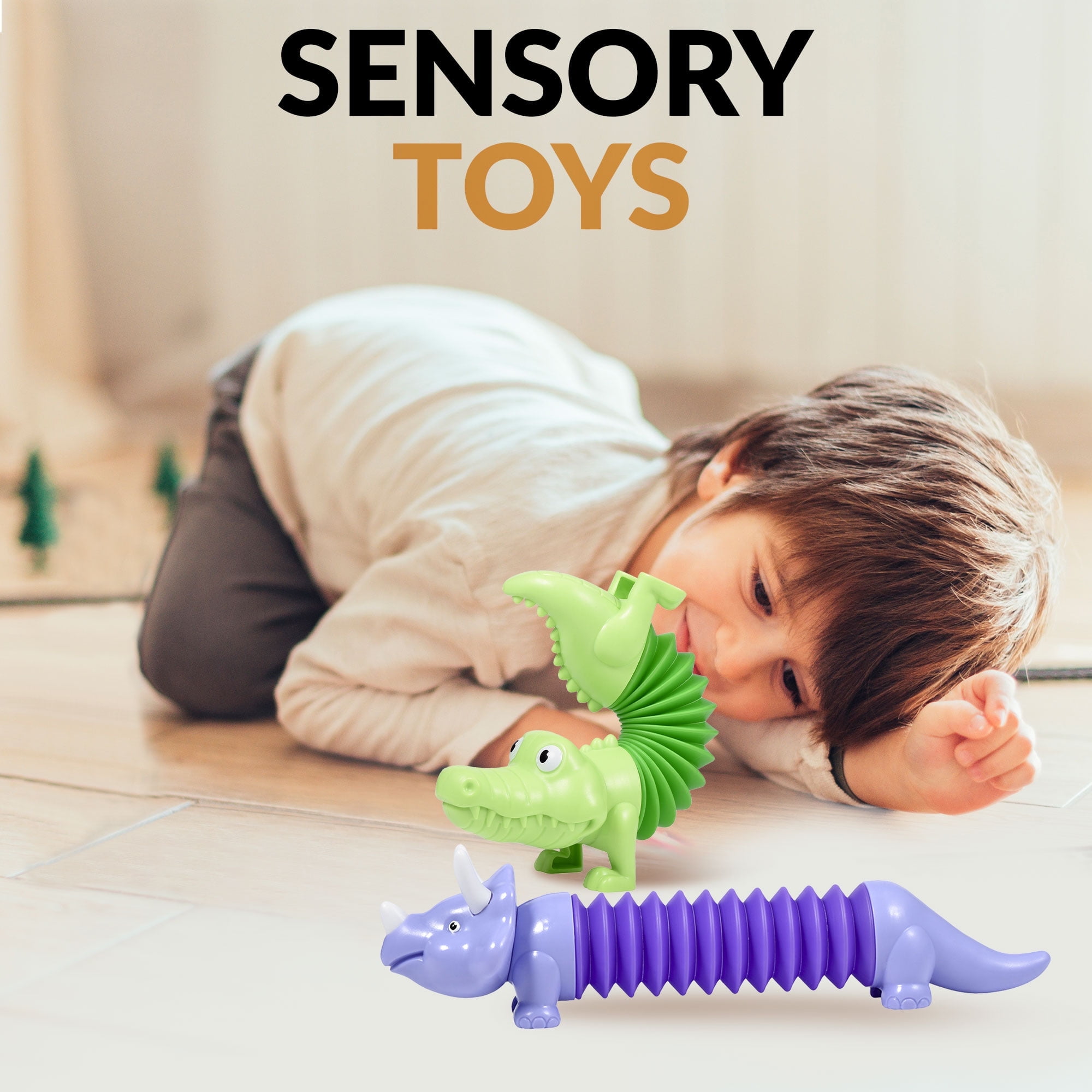10 Pcs Animal Shape Sensory Pop Tubes Fidget Toys for Kids - Stress Relief Spring Sensory Toys